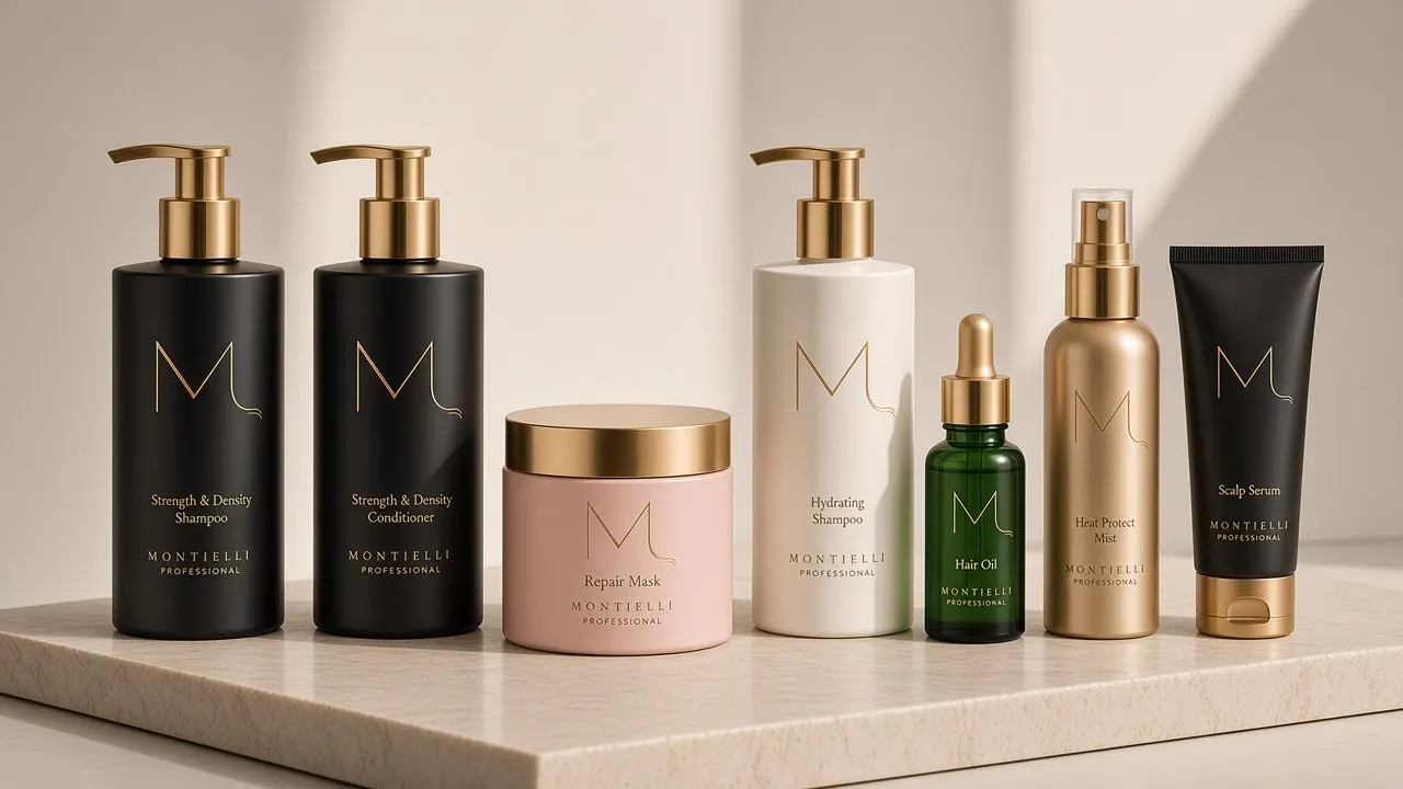 The Montielli collection: seven products with the gold M monogram