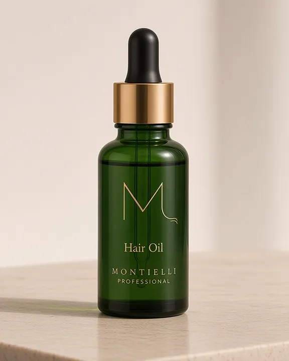 Montielli Hair Oil with gold M monogram