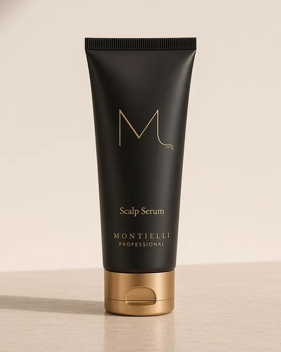 Montielli Scalp Serum with gold M monogram
