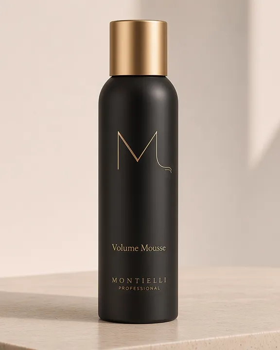 Mousse de Volumen Montielli con el monograma M dorado